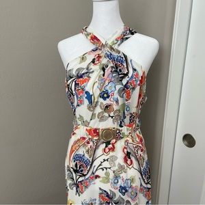 DONCASTER Collection women’s halter maxi floral maxi dress